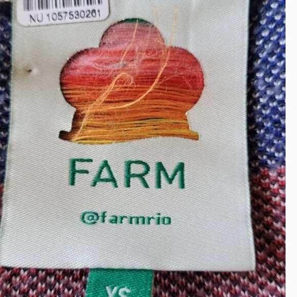 Farm Rio Navy Mix Oversized Fish Print Front Buttons Cardigan size XS - Picture 5 of 7